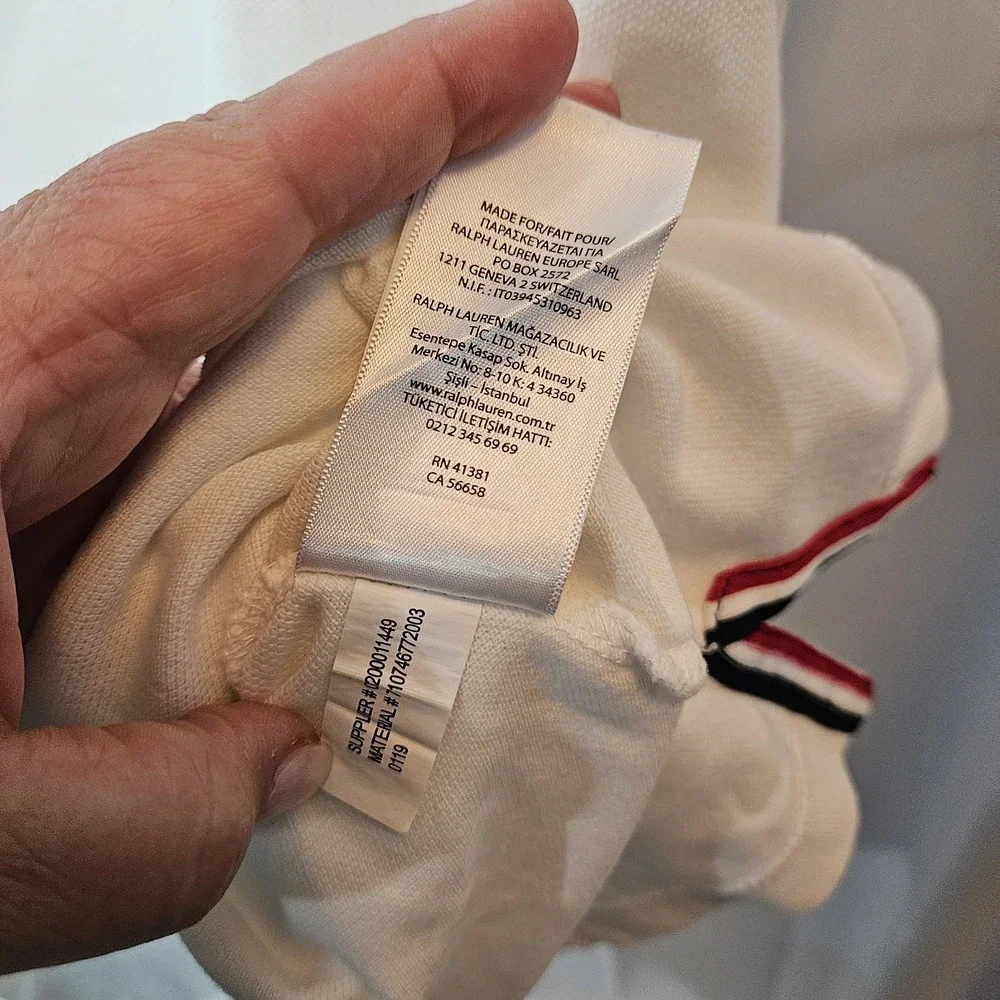 Polo Ralph Lauren Mens XL Classic Fit White Polo Shirt Preppy Old Money☆Sm Stain